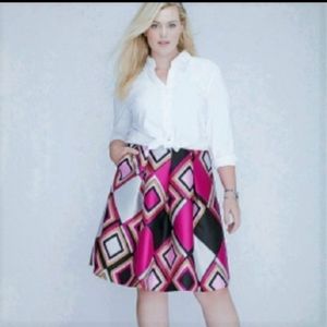 Lane Bryant geometric skirt w pockets sz 22